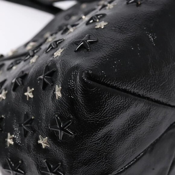 Jimmy Choo Studs Tote Bag Patent leather Black Silver Auth BA5147 - Picture 5 of 16